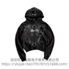 Y2K Ropa de comercio exterior europea y americana sudadera de manga larga con estampado retro oscuro chaqueta con capucha para hacer tú mismo estilo holgado de alta calle