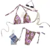 Xinsi 2025 Nuevo Traje de Baño Sexy Transfronterizo para Mujer Estilo Europeo y Americano Estampado de Leopardo Flores Bikini Triángulo para Mujer