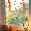 DJ1511-YY Adhesivo de pared otoñal con hojas de arce caídas, adhesivo de ventana de vid, adhesivo de vidrio estático, adhesivo de pared decorativo para el hogar