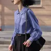 Soligther Camisa de Cuello de Muñeca de Algodón 60 Piezas Otoño e Invierno 2024 Nueva Camisa de Manga Larga Holgada Retro Francesa