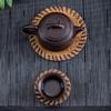 Posavasos Marrón XYT Posavasos Grueso Melena Juego de Té Almohadilla para Olla Marrón Tejido Tapete Aislante del Calor Accesorios para Ceremonia del Té Tapete para Taza de Té