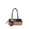 Bolso bandolera acolchado de bloques de color estilo Chanel para mujer, bolso de hombro simple versátil de alta gama vintage