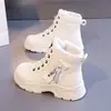 Nuevo en stock: Botas Martin para mujer, botines cortos de felpa para invierno, botas de nieve cálidas de caña alta con suela gruesa casual, zapatos de algodón L911