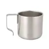 Copo de Café de Aço Inoxidável 304 de Camada Dupla com Alça de Barra de Aço Caneca de Cerveja Novo 350ml Cor Natural Copo de Água