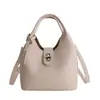 Bolso Cubo con Hebilla de Cierre Estilo Vintage para Mujer, Nuevo Modelo 2026, Bolso de Mano Casual de Color Sólido con un Toque de Alta Gama, Bolso de Hombro