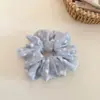Goma para el pelo de chifón bordada floral estilo coreano para mujer, coleta, accesorio de pelo de moda