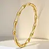 Pulseira de Moda Transfronteiriça Europeia e Americana com Fivela de Diamante Aço Titânio Trevo de Quatro Folhas Pulseira Ouro Rosa Feminina Luxo Leve Temperamento Alto Padrão