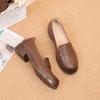 Camada superior couro de vaca Four Seasons super macio fundo boca rasa famoso estilo étnico sapatos de mulheres grávidas antiderrapantes Tods sapatos de mulher plana sapatos de mãe