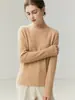 Suéter de punto Loro Piana 100% cachemira pura listo para usar de primera línea para mujer, dobladillo enrollado, cuello semi-alto, holgado, cálido, suéter de capa base