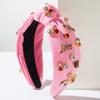 Europeu e americano novo dia dos namorados diamante bandana moda elegante pêssego coração letra bandana lado largo alto craniano topo festival headwear