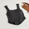 Spice Girl Colar Quadrado Camisole Feminino Cor Sólida Desgaste Interno Desgaste Externo Slim-fit Irregular Bonito Costas Top de Algodão com Peito Acolchoado