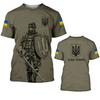 2024 novo comércio exterior para camiseta masculina verão manga curta emblema nacional da Ucrânia bandeira nacional impressão digital 3D moda