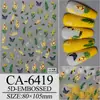 2025 Nueva Calcomanía para Uñas 5D Estampada Estéreo Dibujos Animados Animal Pequeño Flor de Amor Mariposa Adhesivo para Uñas Adhesivo