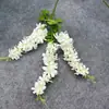 Flor de glicínia artificial 3 galhos orquídea pendente flor artificial decoração de casamento parede de fundo da sala de estar cascata arranjo floral atacado