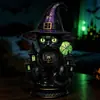 Bestseller Transfronteiriço Lâmpadas de Chapéu de Bruxa Estátua Gótica de Resina Gato Preto de Halloween Chapéu de Bruxa Luz Noturna
