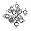 Nuevo transfronterizo 17x 11mm plata antigua hueco doble colgante girasol diy pulsera collar accesorios bolsa al por mayor