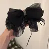 Pinza para Cola de Cabello Flor de Durazno Nuevo Lazo de Gasa Francés Cinta Pinza Perezosa Atmósfera Romántica Accesorios para el Cabello para Mujeres