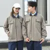 Conjunto de Roupas de Trabalho de Manga Longa para Primavera e Outono para Trabalhadores de Oficina de Reparos, Vestuário para Trabalho na Construção Civil e Mecânica, Uniformes para Trabalhadores da Construção