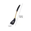 Juego de Utensilios de Cocina con Mango de Silicona Colador Espátula para Freír Cuchara para Sopa Espátula para Freír Utensilios de Cocina para el Hogar Espátula Cuchara para Cocinar Juego de 6 Piezas