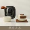 Juego de té de viaje Ru Kiln traje una tetera cuatro tazas portátil para exteriores Taza Express tetera kung fu taza de té logo impreso