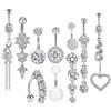 Amazon zircão umbigo anel conjunto anel umbigo piercing corpo jóias umbigo botão anéis10 peças set