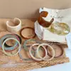 Pulsera Ancha Irregular Acrílica con Onda Difuminada Pulsera Simple Fresca de Moda Joyería de Mano de Nicho de Alta Gama para Mujeres