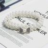 Estilo Japonés Trendy Lazo Grande Gancho Cinturón Elástico de Perlas Decorativo para Vestido de Mujer Combinación Versátil Cadena de Cintura Casual