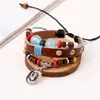 Comercio exterior exportación joyería joyería pequeña al por mayor Nuevo brazalete de cuero con cuentas brazalete vintage brazalete de cuero