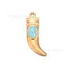 Venta Caliente Transfronteriza Acero Inoxidable Chapado en Oro Retro Francés Multicolor Piedra Natural Daga Colgante Joyería Accesorios Colgante Venta al por Mayor