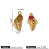 Acero Inoxidable Caracola Colgante de Joyería Personalizado Hecho a Mano DIY Acero de Titanio Chapado en 18K Accesorios de Joyería Versátiles Venta al por Mayor