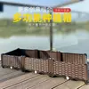 Cajas de flores para patio exterior estilo industrial de ratán al por mayor del fabricante, maceteros combinados rectangulares, paisajismo de división para plaza comercial