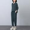 Traje deportivo con forro polar para mujer Otoño e Invierno 2024 Nueva Moda Holgado Reductor de Edad Madre de Mediana Edad Casual Deportivo Conjunto de dos piezas