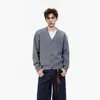 Cardigan Suéter Urso Mágico outono e inverno, um suéter de malha masculino retrô estilo coreano descontraído, perfeito para o dia a dia, em cores lisas e versátil para uso casual