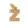 [Procesamiento Personalizado] Colgante de Acero Inoxidable con Incrustaciones de Diamantes de 26 Letras Estilo Europeo y Americano Transfronterizo para Collar y Pendientes DIY Accesorios Hechos a Mano