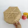 Cesta Redonda de Bambú Tejido para Frutas Hogar Sala de Estar Cesta de Bambú para Frutas Cesta para Huevos Pan Cesta Tejida de Bambú Cesta para Empaque de Regalos Almacenamiento