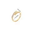 Anillo Cruzado Versátil de Nuevo Estilo Europeo y Americano, Diseño de Nicho, Chapado en Cobre Oro de 18 Quilates, Anillo Abierto de Clavo para Mujeres