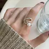 Anillo Liso Estilo Coreano Asimétrico Plata de Ley 925 Anillo Versátil Diseño de Nicho Ins para Mujer Anillo de Combinación No Descolorible