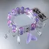 Pulseira de Contas Cauda de Peixe de Cristal, Super Delicada, Estilo Novo, Exquisita, De Alta Qualidade, Versátil, Presente para Melhor Amiga, Joia Doce para Estudantes