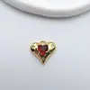 Pulseira Pingente Coração Zircônia Microincrustada Cobre Banhado a Ouro Artesanal Miçangas de Cristal Material Acessórios para Joias DIY