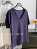 Camiseta de Manga Corta para Mujer, Estilo Verano 2026, Perezosa y Relajada, Tacto a Cáñamo, Algodón, Cuello en V, Borde Enrollado, Delgada y Versátil, Corte Holgado, Top Adelgazante