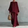 Amazon 2026 Europeu e Americano Transfronteiriço Novo Estilo Feminino Elegante Simples Solto Cor Sólida Camisa e Calça de Pernas Largas Conjunto