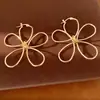 Brincos de Flor Torcida Vazados Brilhantes, Estilo Único, Brincos Exagerados de Nicho, Brincos de Luxo Leve de Alta Qualidade Atacado