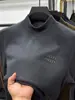 Camisa Básica de Veludo Alemão com Gola Alta Meia-Boca Masculina Blusão de Moletom com Manga Longa Aconchegante Outono e Inverno Camiseta Térmica de Veludo Dupla Face Masculina Top de Gola Média