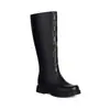 Botas de caballero de tacón alto para otoño e invierno 35-49 Botas de tubo alto para mujer de Europa y América, con punta redonda, suela gruesa, antideslizantes, cremallera trasera, talla grande