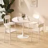 Mesa Redonda Blanca Nórdica, Estilo Tulipán, Mesa de Café Casual Estilo Ins, Mesa Redonda Minimalista para Reuniones, Mesa y Sillas para Té con Leche, Mesa de Comedor