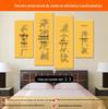 Pintura Decorativa Minimalista Moderna Personalizada DIY Pintura a Óleo Pintura de Quatro Painéis Sem Moldura Pendurada Pintura de Sala de Estar de Luxo Leve Moldura Interna Pintura de Caligrafia Atacado