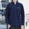 24 Outono JEEP SPIRIT Nova Moda Masculina Bordado Meio Zíper Moletom Moda Casual Gola Top