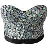 Novo Sutiã Envolvente de Strass Europeu e Americano para Boate, Sutiã Apertado que Revela a Barriga, Sutiã de Strass, Sutiã de Paetês, Roupa de Performance para Modelagem do Corpo