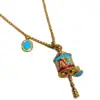 Nuevo Collar Estilo Chino Collar Étnico Turquesa Moda Femenina Temperamento Versátil Diseño de Nicho de Alta Gama Cadena para Clavícula