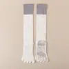 Calcetines Personalizados de Otoño e Invierno de Cinco Dedos para Mujer, Calcetines Deportivos Profesionales, Calcetines Antideslizantes de Longitud Media con Dedos Divididos para Yoga y Pilates
